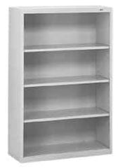 Tennsco - 4 Shelf, 52" High x 34-1/2" Wide Bookcase - 13-1/2" Deep, Steel, Putty - Best Tool & Supply