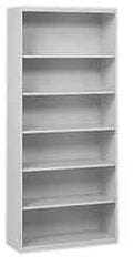 Tennsco - 6 Shelf, 78" High x 34-1/2" Wide Bookcase - 13-1/2" Deep, Steel, Putty - Best Tool & Supply