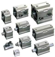 SMC PNEUMATICS - 1-9/16" Stroke x 4" Bore Double Acting Air Cylinder - 3/8 Port, 3/4-16 Rod Thread, 145 Max psi, 15 to 160°F - Best Tool & Supply