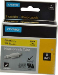 Dymo - 60" Long, Yellow Heat Shrinkable Polyolefin Heat Shrink Tubing - For RhinoPRO 3000 - Best Tool & Supply