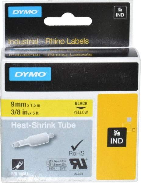 Dymo - 60" Long, Yellow Heat Shrinkable Polyolefin Heat Shrink Tubing - For RhinoPRO 3000 - Best Tool & Supply