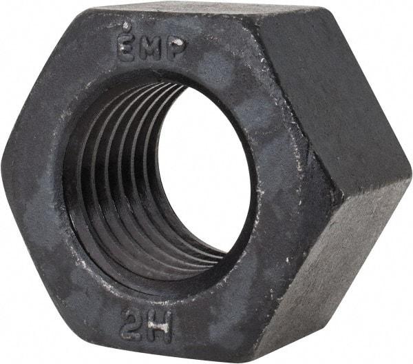 Value Collection - 1-3/8 - 6 UNC Steel Right Hand Heavy Hex Nut - 2-3/16" Across Flats, 1-11/32" High, Uncoated, 2B Class of Fit - Best Tool & Supply