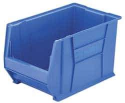 Akro-Mils - 200 Lb. Load Capacity, 20" Deep, Blue Polymer Hopper Stacking Bin - 8" High x 12-3/8" Wide x 20" Long - Best Tool & Supply