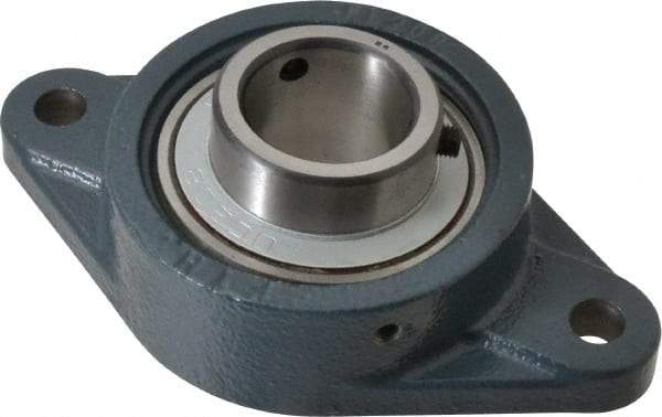 Value Collection - 1-1/2" ID, 3-15/16" OAW x 6-7/8" OAL x 3-15/16" OAH 2-Bolt High Temperature Flange Bearing - 4,000 Lb Static Cap, 6,400 Lb Dyn Cap, 5.656" Btw Mnt Hole Ctrs, 53/64" Base-to-Ctr Ht, Cast Iron - Best Tool & Supply