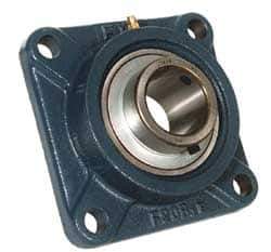 Value Collection - 2-3/16" ID, 6-3/8" OAW x 6-3/8" OAL x 6-3/8" OAH 4-Bolt High Temperature Flange Bearing - 6,470 Lb Static Cap, 9,550 Lb Dyn Cap, 5-1/8" Btw Mnt Hole Ctrs, 63/64" Base-to-Ctr Ht, Cast Iron - Best Tool & Supply