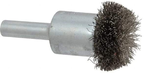 Anderson - 1" Brush Diam, Crimped, Flared End Brush - 1/4" Diam Shank, 25,000 Max RPM - Best Tool & Supply