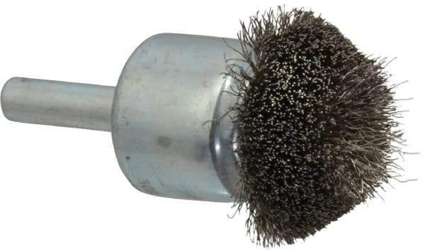 Anderson - 1-1/4" Brush Diam, Crimped, Flared End Brush - 1/4" Diam Shank, 20,000 Max RPM - Best Tool & Supply