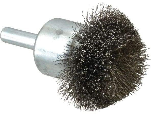 Anderson - 1-1/2" Brush Diam, Crimped, Flared End Brush - 1/4" Diam Shank, 20,000 Max RPM - Best Tool & Supply