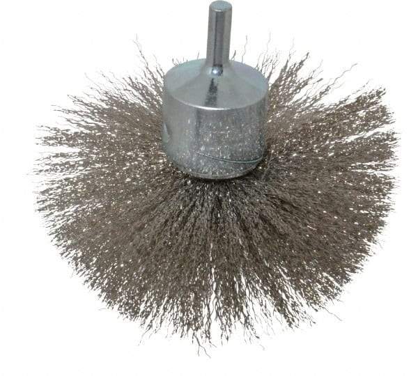 Anderson - 4" Brush Diam, Crimped, Flared End Brush - 1/4" Diam Shank, 15,000 Max RPM - Best Tool & Supply