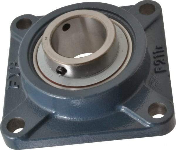 Value Collection - 2" ID, 6-3/8" OAW x 6-3/8" OAL x 6-3/8" OAH 4-Bolt High Temperature Flange Bearing - 6,470 Lb Static Cap, 9,550 Lb Dyn Cap, 5-1/8" Btw Mnt Hole Ctrs, 63/64" Base-to-Ctr Ht, Cast Iron - Best Tool & Supply