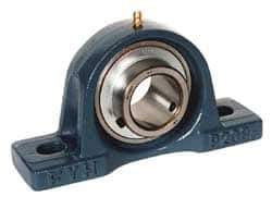 Value Collection - 2-7/16" ID, 5-7/16" OAW x 9-1/2" OAL x 5-7/16" OAH High Temperature Ball Bearing Pillow Block - 7,970 Lb Static Cap, 11,550 Lb Dyn Cap, 7-1/4" Btw Mnt Hole Ctrs, 2-3/4" Base-to-Ctr Ht, Cast Iron - Best Tool & Supply