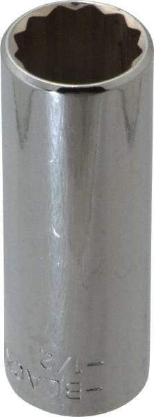 Blackhawk by Proto - 1/2", 1/4" Drive, Deep Hand Socket - 12 Points, 2" OAL, Chrome Finish - Best Tool & Supply