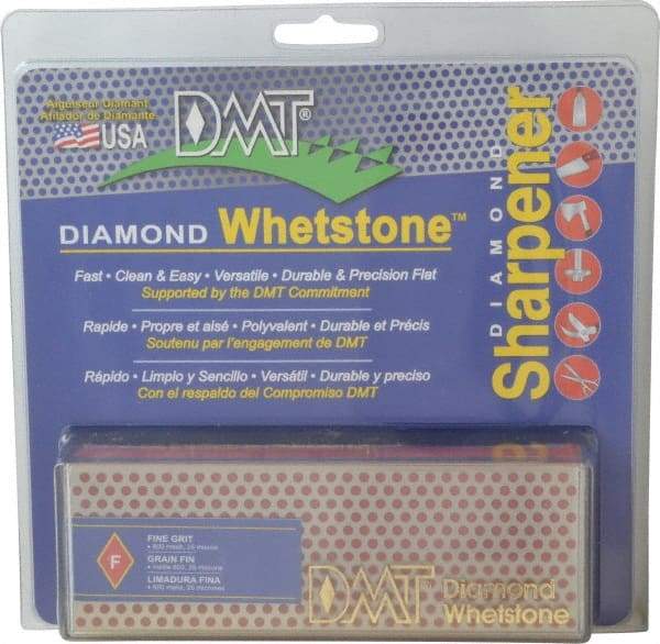 DMT - 6" Long x 2" Wide x 3/4" Thick, Diam ond Sharpening Stone - Rectangle, 600 Grit, Fine Grade - Best Tool & Supply