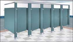 Bradley - Washroom Partition Steel Pilaster - 10 Inch Wide x 79-13/16 Inch High, ADA Compliant Stall Compatibility, Warm Gray - Best Tool & Supply