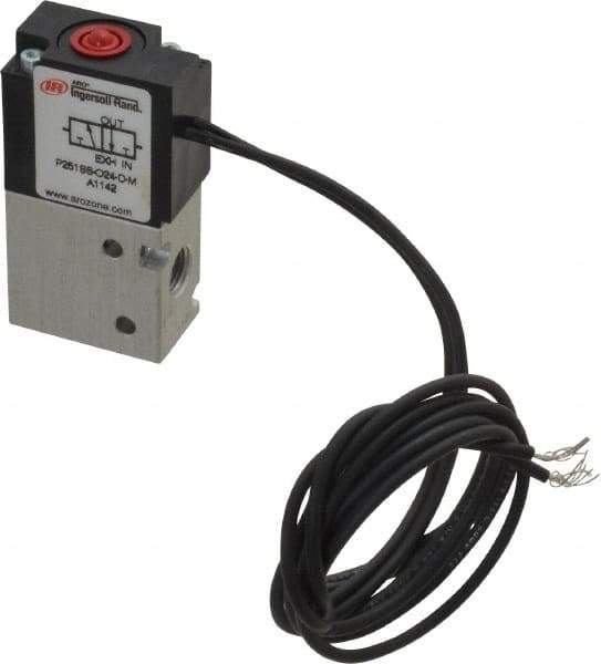 ARO/Ingersoll-Rand - 1/8", 3-Way Body Ported Stacking Solenoid Valve - 24 VDC, 0.2 CV Rate, 2.4" High - Best Tool & Supply