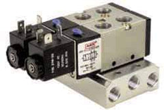 ARO/Ingersoll-Rand - 1/4", 4-Way 3-Position Maxair Stacking Solenoid Valve - 12 VDC, 0.7 CV Rate, 1.81" High - Best Tool & Supply