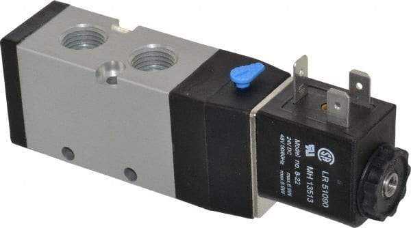 ARO/Ingersoll-Rand - 1/4", 4-Way 2-Position Maxair Stacking Solenoid Valve - 24 VDC, 0.7 CV Rate, 1.37" High - Best Tool & Supply