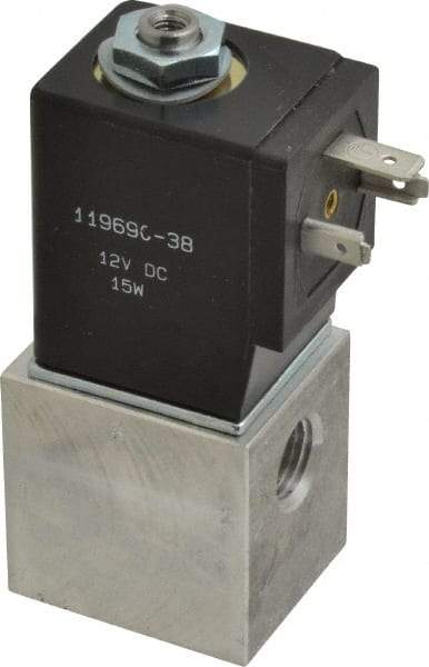 ARO/Ingersoll-Rand - 1/4", CAT Series 3-Way 2-Position Body Ported Stacking Solenoid Valve - 12 VDC, 0.2 CV Rate, 3-1/2" High - Best Tool & Supply