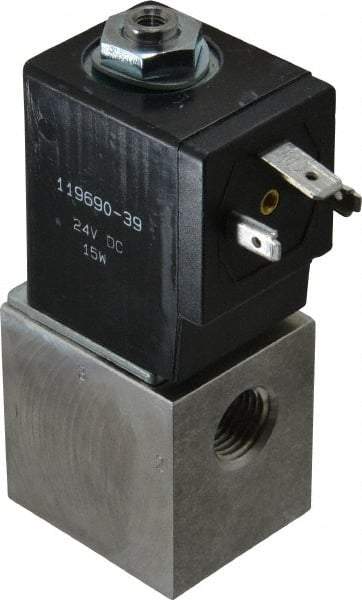 ARO/Ingersoll-Rand - 1/4", CAT Series 3-Way 2-Position Body Ported Stacking Solenoid Valve - 24 VDC, 0.2 CV Rate, 3-1/2" High - Best Tool & Supply