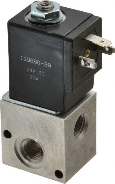 ARO/Ingersoll-Rand - 1/4", CAT Series 3-Way 2-Position Stacking Solenoid Valve - 24 VDC, 0.2 CV Rate, 3-1/2" High - Best Tool & Supply