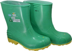 Dunlop Protective Footwear - Men's Size 9-10 Medium Width Steel Knee Boot - Green, PVC Upper, 11" High, Chemical Resistant, Non-Slip - Best Tool & Supply