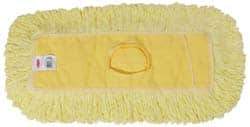 Rubbermaid - 18" Long x 5" Wide Yarn Blend Dust Mop Head - Envelope Connection, Yellow, Looped Head - Best Tool & Supply