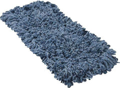 Rubbermaid - 18" Long x 5" Wide Yarn Blend Dust Mop Head - Slip-On/Slip-Through Backing, Blue, Twisted Loop Head - Best Tool & Supply