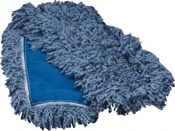 Rubbermaid - 36" Long x 5" Wide Yarn Blend Dust Mop Head - Slip-On/Slip-Through Backing, Blue, Twisted Loop Head - Best Tool & Supply