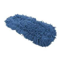 Rubbermaid - 18" Long x 5" Wide Synthetic Dust Mop Head - Slip-On/Slip-Through Backing, Blue, Twisted Loop Head - Best Tool & Supply