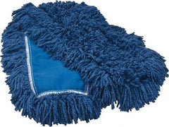 Rubbermaid - 36" Long x 5" Wide Synthetic Dust Mop Head - Slip-On/Slip-Through Backing, Blue, Twisted Loop Head - Best Tool & Supply