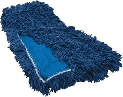 Rubbermaid - 60" Long x 5" Wide Synthetic Dust Mop Head - Slip-On/Slip-Through Backing, Blue, Twisted Loop Head - Best Tool & Supply