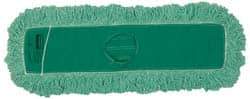 Rubbermaid - 48" Long x 5" Wide Yarn Blend Dust Mop Head - Slip-On/Slip-Through Backing, Green, Twisted Loop Head, Anti-Microbial - Best Tool & Supply