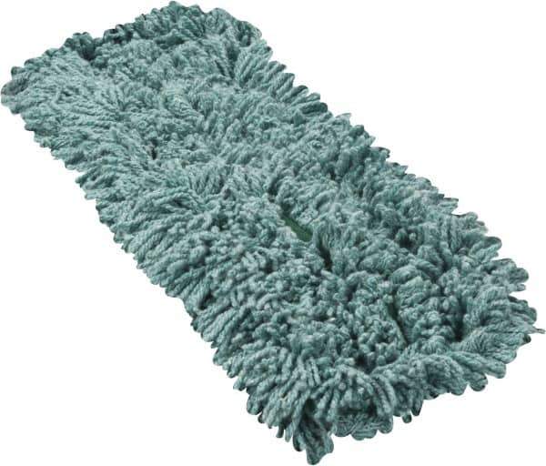 Rubbermaid - 24" Long x 5" Wide Yarn Blend Dust Mop Head - Slip-On/Slip-Through Backing, Green, Twisted Loop Head, Anti-Microbial - Best Tool & Supply