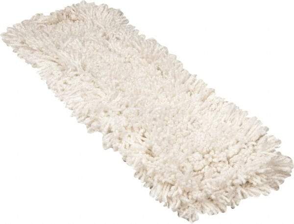 Rubbermaid - 24" Long x 5" Wide Cotton Yarn Dust Mop Head - Slip-On/Slip-Through Backing, White, Twisted Loop Head - Best Tool & Supply