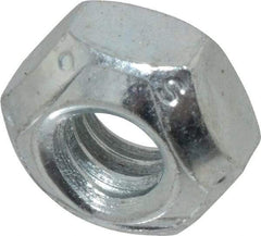 Value Collection - 1/4-20 UNC Grade C Hex Lock Nut with Distorted Thread - 7/16" Width Across Flats, 7/32" High, Cadmium Clear-Plated Finish - Best Tool & Supply