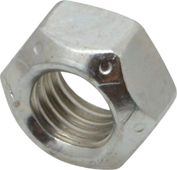 Value Collection - 9/16-12 UNC Grade C Hex Lock Nut with Distorted Thread - 7/8" Width Across Flats, 31/64" High, Cadmium Clear-Plated Finish - Best Tool & Supply