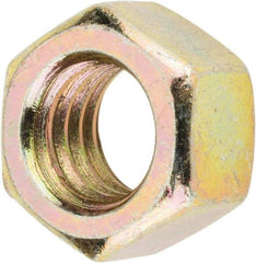 Value Collection - 3/8-16 UNC Steel Right Hand Hex Nut - 9/16" Across Flats, 21/64" High, Zinc Yellow Dichromate Finish - Best Tool & Supply