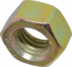 Value Collection - 9/16-12 UNC Steel Right Hand Hex Nut - 7/8" Across Flats, 31/64" High, Zinc Yellow Dichromate Finish - Best Tool & Supply