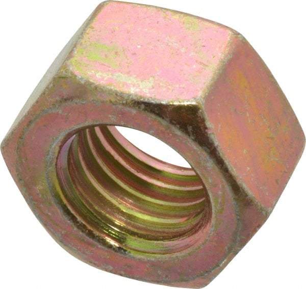 Value Collection - 5/8-11 UNC Steel Right Hand Hex Nut - 15/16" Across Flats, 35/64" High, Zinc Yellow Dichromate Finish - Best Tool & Supply