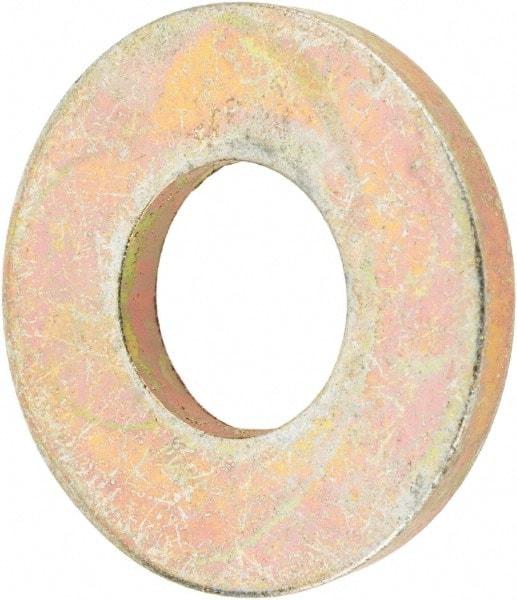 Value Collection - 1/4" Screw, Grade 8 Steel SAE Flat Washer - 9/32" ID x 5/8" OD, 1/16" Thick, Zinc Yellow Dichromate Finish - Best Tool & Supply