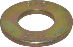 Value Collection - 3/8" Screw, Grade 8 Steel SAE Flat Washer - 13/32" ID x 13/16" OD, 1/16" Thick, Zinc Yellow Dichromate Finish - Best Tool & Supply