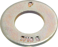 Value Collection - 7/16" Screw, Grade 8 Steel SAE Flat Washer - 15/32" ID x 59/64" OD, 1/16" Thick, Zinc Yellow Dichromate Finish - Best Tool & Supply