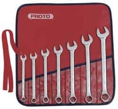 Proto - 7 Piece, 3/8 to 3/4", 12 Point, Combination Wrench Set - Inch System of Measurement, Full Polish Finish, Comes in Vinyl Roll - Best Tool & Supply