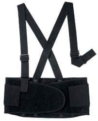 Valeo - Size XL, Hook & Loop, Elastic Belt with Adjustable Shoulder Straps - 52 to 62" Waist, 8" Wide, Black - Best Tool & Supply