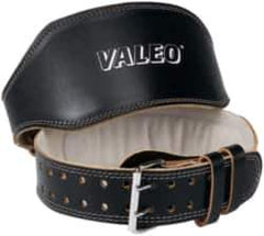 Valeo - Size L, Traditional Buckle, Leather Belt - 38 to 44" Waist, 6" Wide, Lumbar Support, Black - Best Tool & Supply