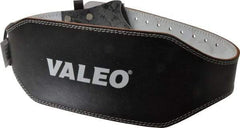 Valeo - Size M, Traditional Buckle, Leather Belt - 31 to 37" Waist, 6" Wide, Lumbar Support, Black - Best Tool & Supply