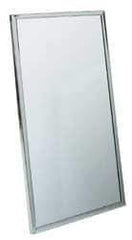 Bradley - 24 Inch Wide x 36 Inch High, Theft Resistant Rectangular Glass Washroom Mirror - Stainless Steel Frame - Best Tool & Supply