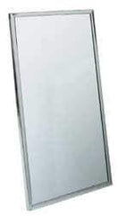 Made in USA - 18 Inch Wide x 36 Inch High, Theft Resistant Rectangular Glass Washroom Mirror - Stainless Steel Frame - Best Tool & Supply