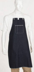 Ansell - 28 x 36" General Purpose Bib Apron - Denim, 14 oz Material, Blue, 1 Pocket, Tie Waist & Neck Strap Closure - Best Tool & Supply