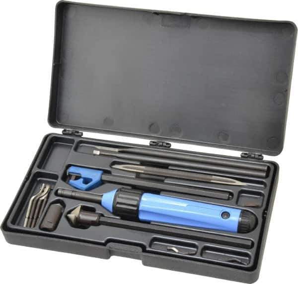 Noga - 18 Piece High Speed Steel Blade Hand Deburring Tool Set - C, D, L, N, S Blade Holder, S10, S20, S30, S101;C12, C20;N1, N2;T-120;D50, D66;L1 Blades, For Holes, Straight Edge, Curved Edge, Bushing Scraping, Pipe Cross Holes - Best Tool & Supply